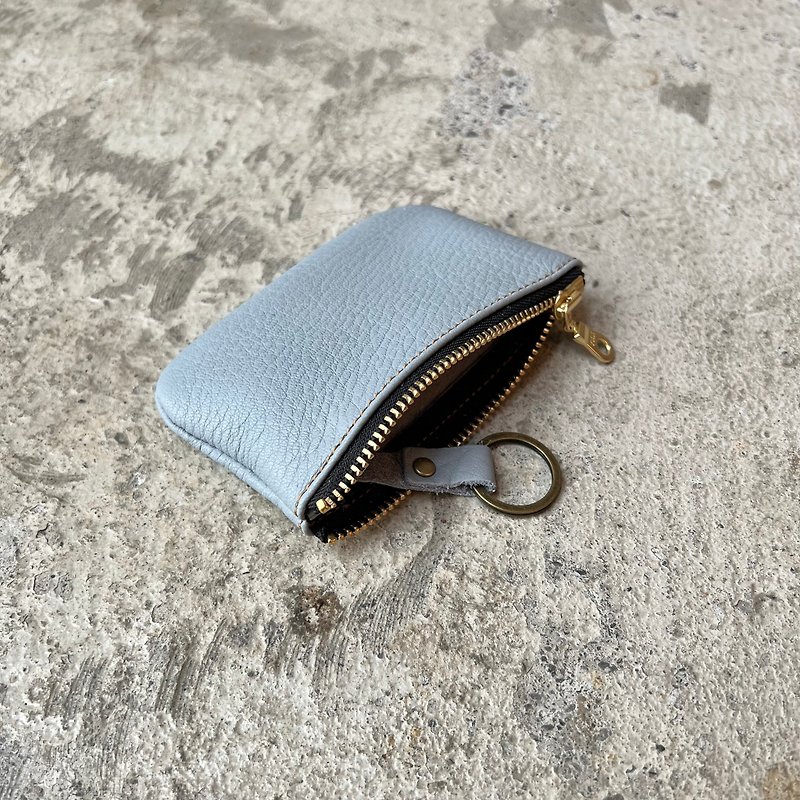 Zipper key case Italian gray blue deer [LBT Pro] - ที่ห้อยกุญแจ - หนังแท้ สีน้ำเงิน