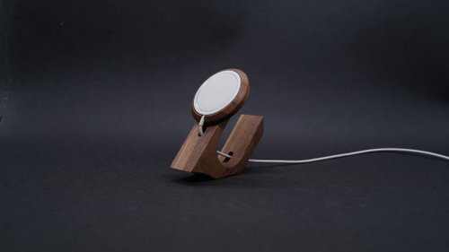 威力康創意 專屬 MagSafe 充電器木製胡桃木收納盒