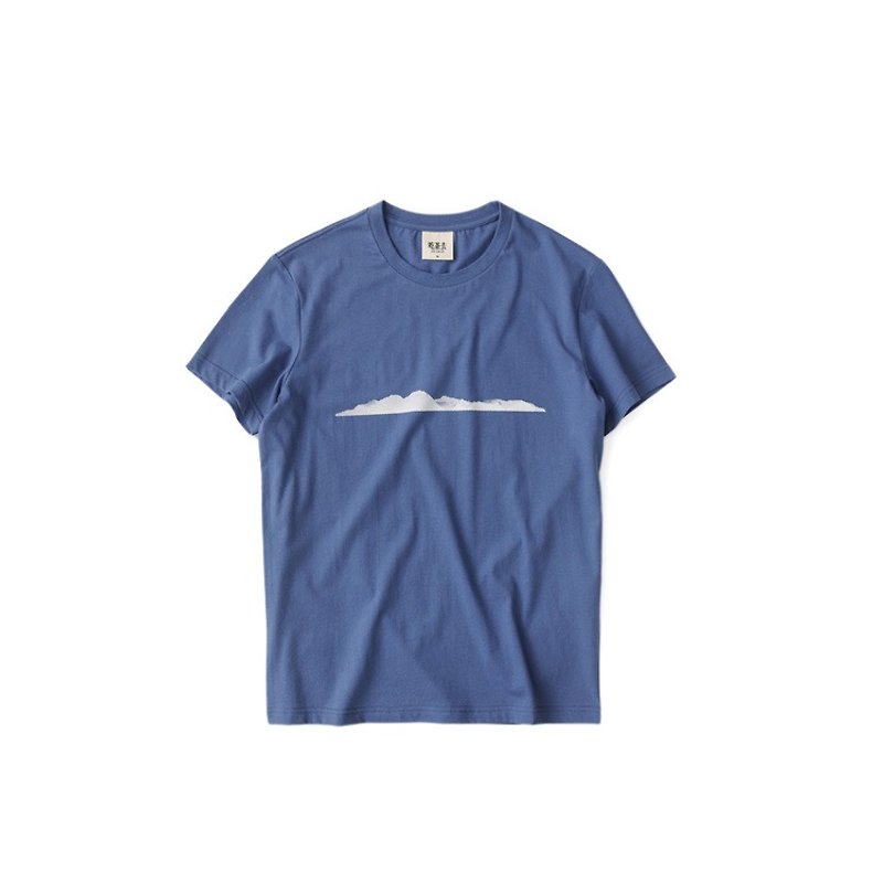 chichaqu | Cotton T-shirt with Printing /Mountain range/ - Tシャツ メンズ - コットン・麻 