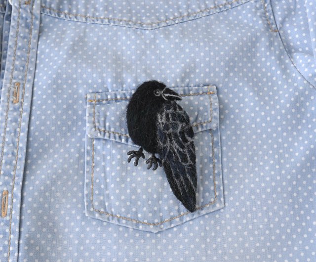 50～60’sUS vintage Hargo鳥のブローチ　カササギ　カラス　黒 50～60'sUS vintage Hargo鳥のブローチ カササギ カラス 黒 50