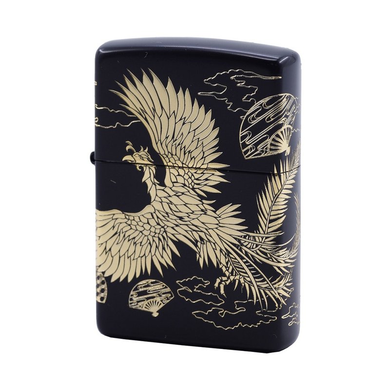 [ZIPPO Official Flagship Store] Black Gold Phoenix Windproof Lighter ZA-3-7A - Other - Copper & Brass 