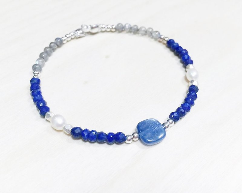 MH sterling silver custom natural stone series _ the difference - Bracelets - Gemstone Blue