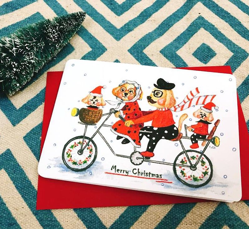 クリスマスカード-ハッピークリスマススタイルB - カード・はがき - 紙 レッド