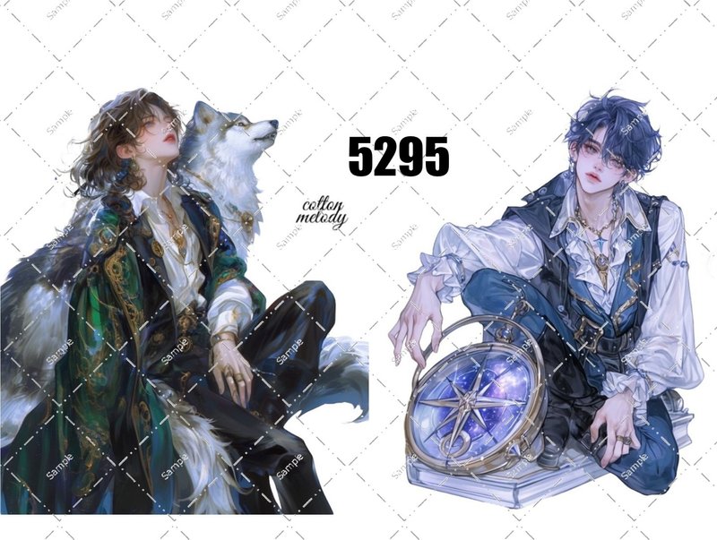original sticker no.5295 人物ステッカー オリジナルステッカー オリジナル人物ステッカー 装飾ステッカー cotton melody - 貼紙 - 紙 