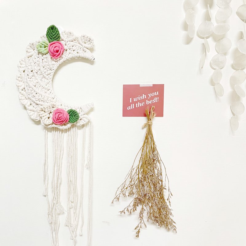 Macrame 月亮花邊掛飾 掛毯【 Macrame Moon  Wall Hanging】 - 擺飾/家飾品 - 棉．麻 
