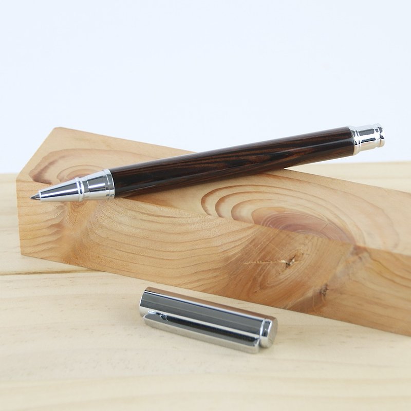 In stock-Germany SCHMIDT pull-out wood ballpoint pen/black chicken wing wood - Rollerball Pens - Wood Brown