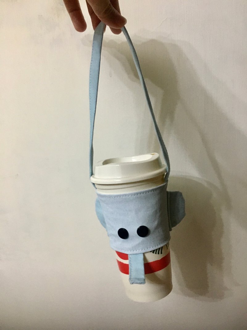 Elephant drink cup bag - ถุงใส่กระติกนำ้ - ผ้าฝ้าย/ผ้าลินิน 