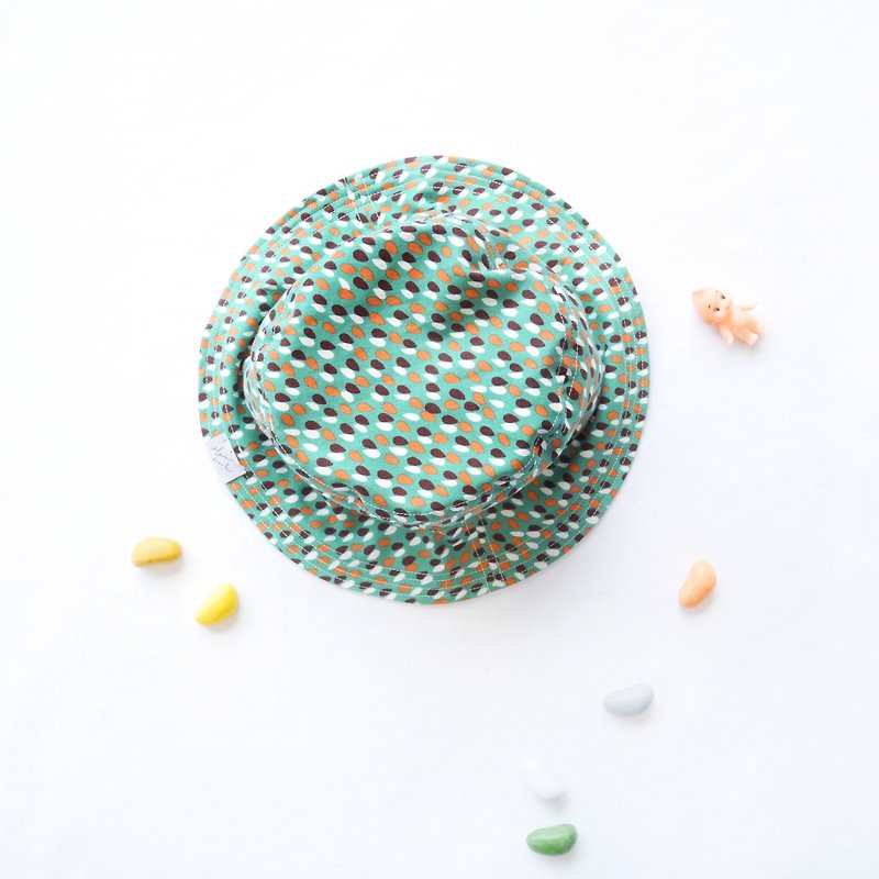 Summer Double Sided Fisherman Hat | Green Candy Paper - Hats & Caps - Cotton & Hemp Green
