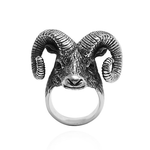 Argent安爵銀飾工房 福氣羊 動物 造型雕刻 純銀戒指 925銀飾(單只價)