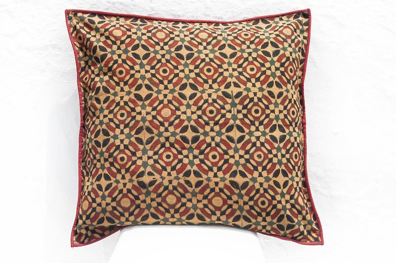 Handmade wood engraved pillowcase / cotton pillowcase / printed pillowcase / handmade padded pillowcase - mosque - Pillows & Cushions - Cotton & Hemp Multicolor