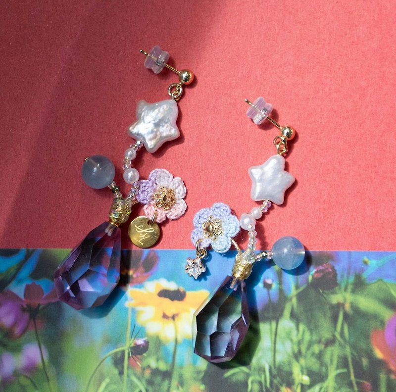 Magic vase earrings and Clip-On - ต่างหู - วัสดุอื่นๆ สีม่วง