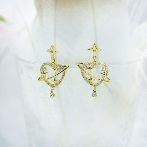 Giftest Jewelry 禮悟 Giftest 18K鍍金 / 星空之靈 基督教耶穌福音飾品耳環聖經水晶J37
