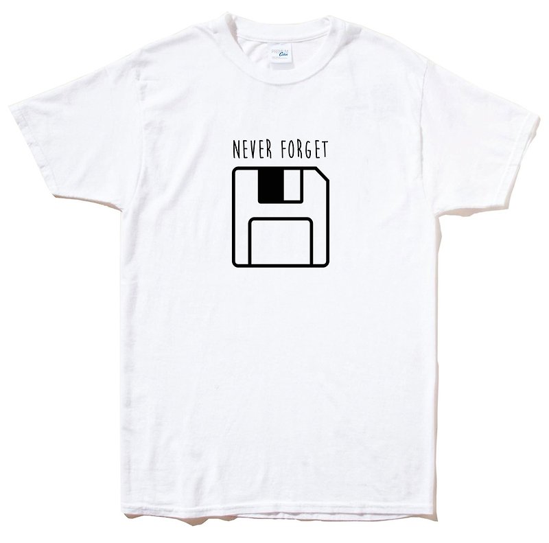 Never Forget Floppy white t shirt  - Men's T-Shirts & Tops - Cotton & Hemp White