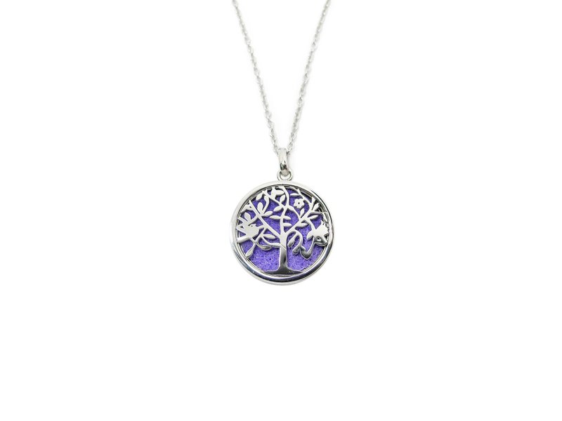 316 Medical steel | Tree of Life round incense sponge health care pendant - สร้อยคอ - สแตนเลส 