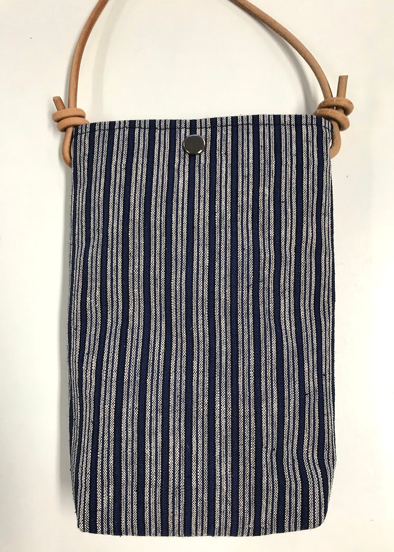 Woven Fabric Cell Phone Bag - Messenger Bags & Sling Bags - Cotton & Hemp Blue