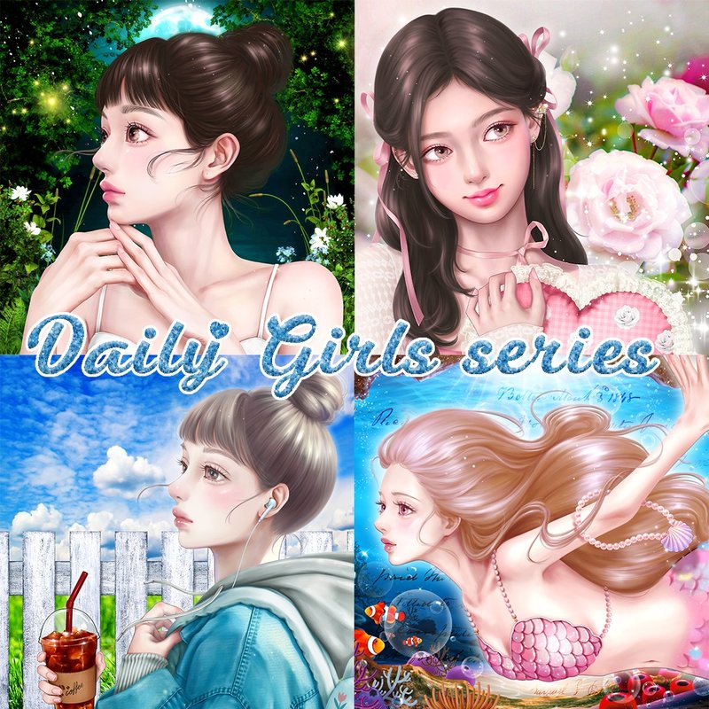 Daily Girls series (2) - สติกเกอร์ - กระดาษ 