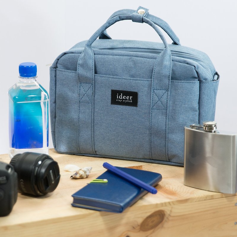 BLADEN簡約藍色側背手提包中包三用相機包 - 相機袋 - 其他材質 藍色
