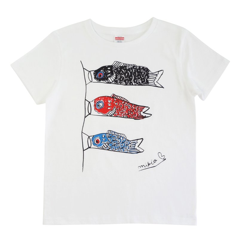 こいのぼり レディースtシャツ S M L - 女 T 恤 - 棉．麻 白色