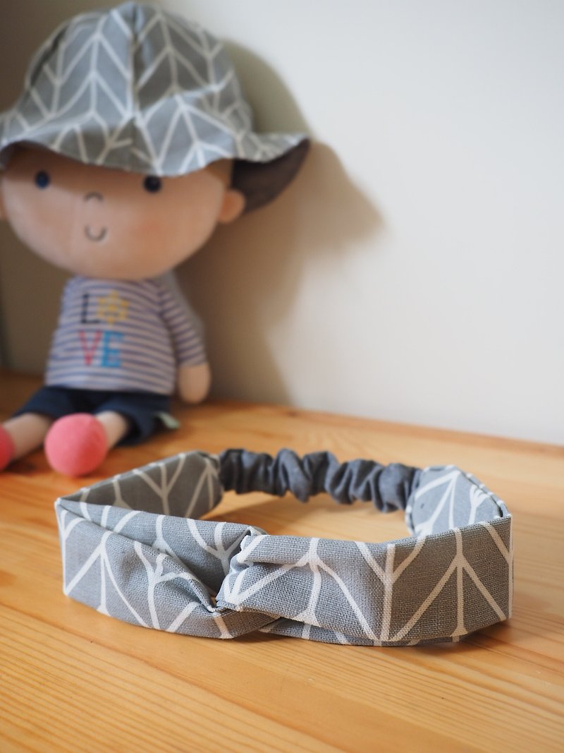 Handmade Elastic Headband Hair Accessories for baby kid adult - Headbands - Cotton & Hemp Gray