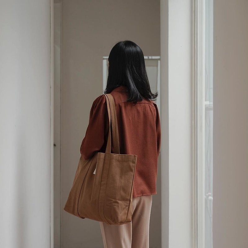 ACOHI canvas bag | brown - Messenger Bags & Sling Bags - Other Materials Brown