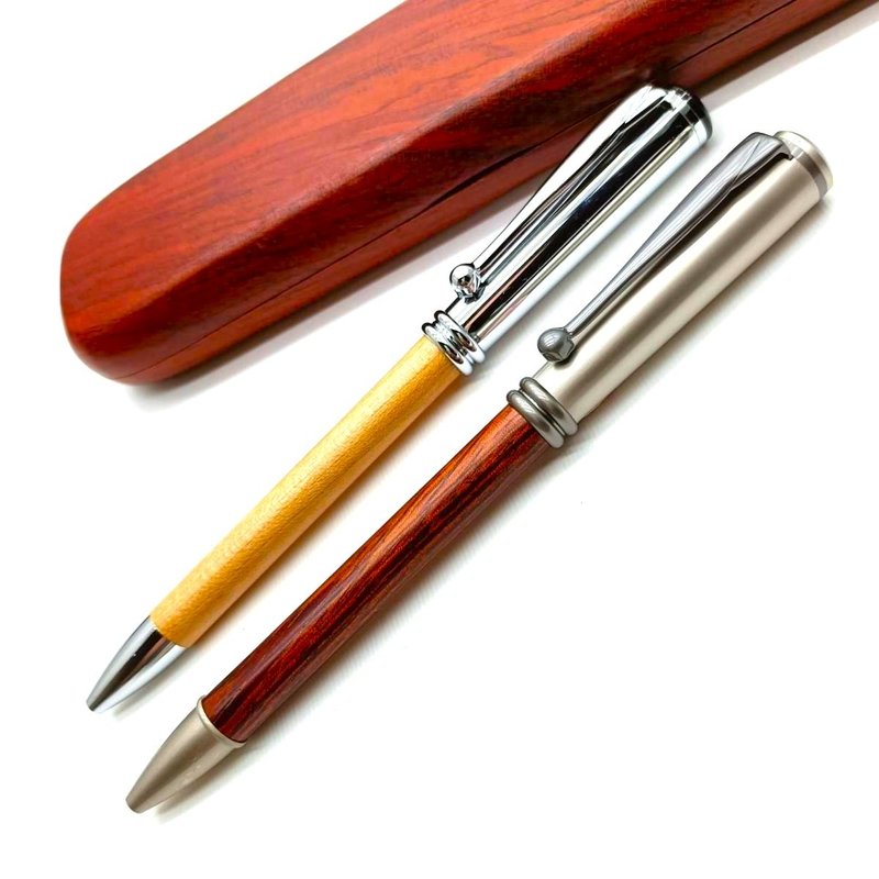 Wooden pen, rosewood, maple, sandy platinum, revolving core ball pen, Tiger Crane - Ballpoint & Gel Pens - Other Materials 