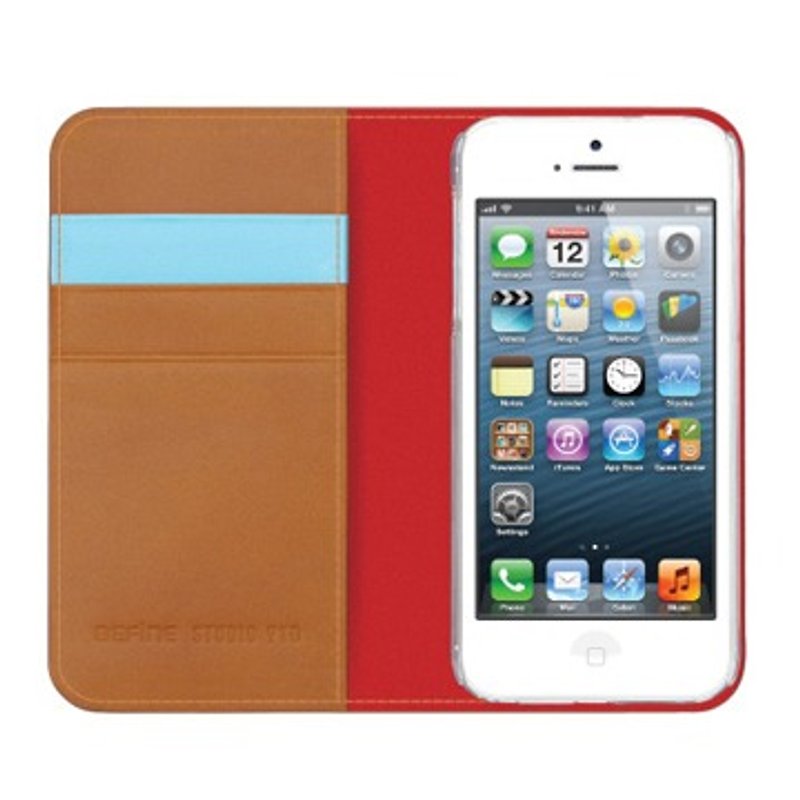 BEFINE STUDIO 910 Wallet Case iPhone SE 真皮皮套 - 紅 (8809305226977) - 手機殼/手機套 - 真皮 咖啡色