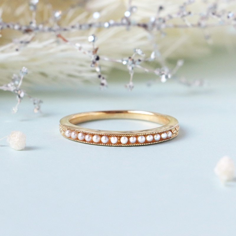 Visel Streaming Pearl Ring - แหวนทั่วไป - เครื่องประดับ สีทอง