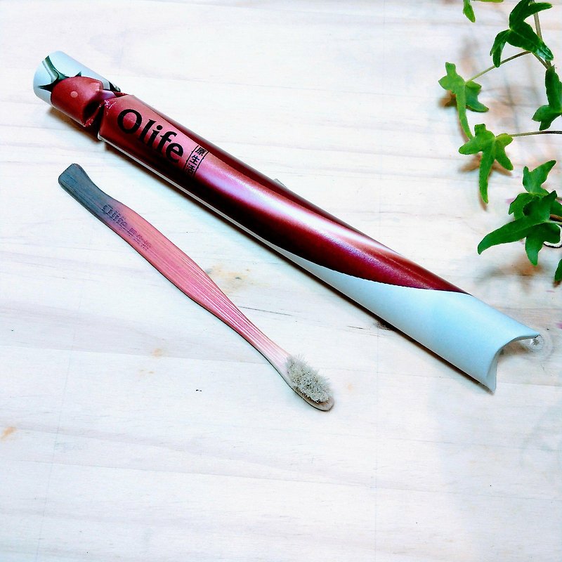 Olife original life natural handmade children's bamboo toothbrush (red pepper) playful color modeling - อื่นๆ - ไม้ไผ่ 