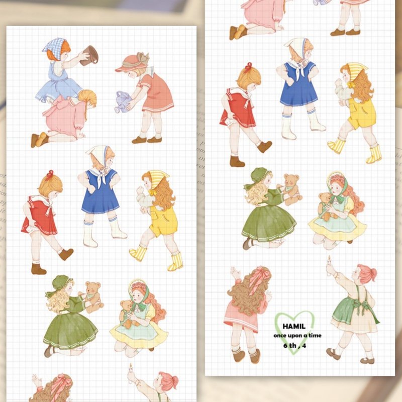 once upon a time 6 ver4 PET (hamil) Vintage Girl Lady Character Sticker - 貼紙 - 紙 多色