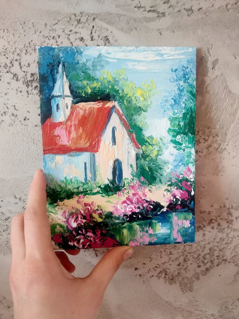 House painting. Original art. Painting wall art. Flower abstract painting. - 壁貼/牆壁裝飾 - 其他材質 綠色