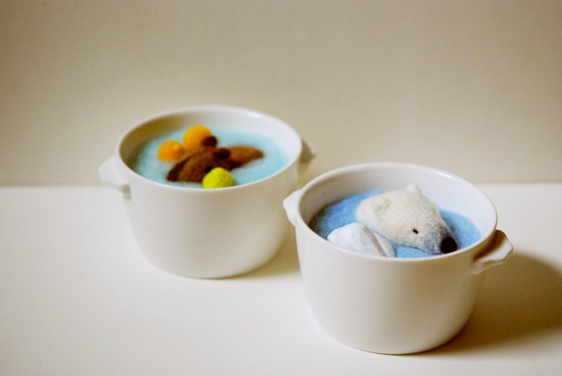 小動物濃湯系列│　北極熊冷湯、水豚柚子湯 - 擺飾/家飾品 - 羊毛 