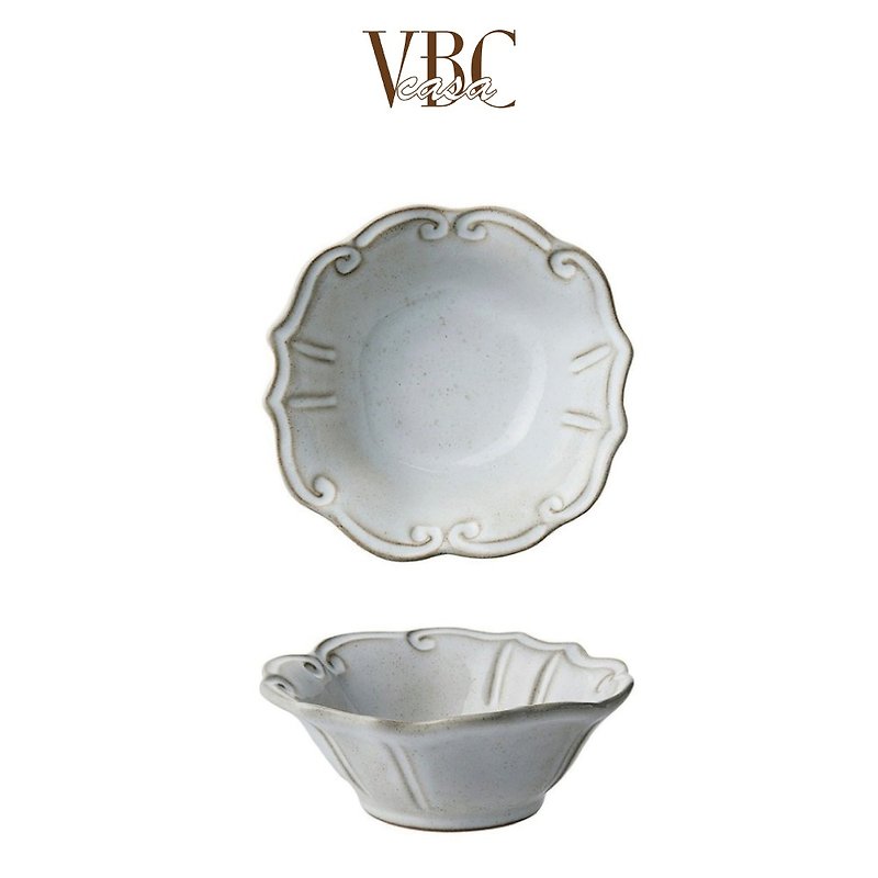 Italian VBC casa │ Baroque series 18 cm cereal bowl/off-white - Bowls - Pottery White