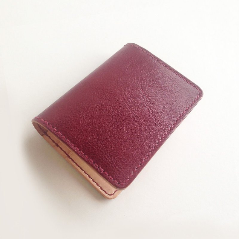 München Leather Card Holder Credit Card Holder ID Holder Easy Card Holder Burgundy - ID & Badge Holders - Genuine Leather Red