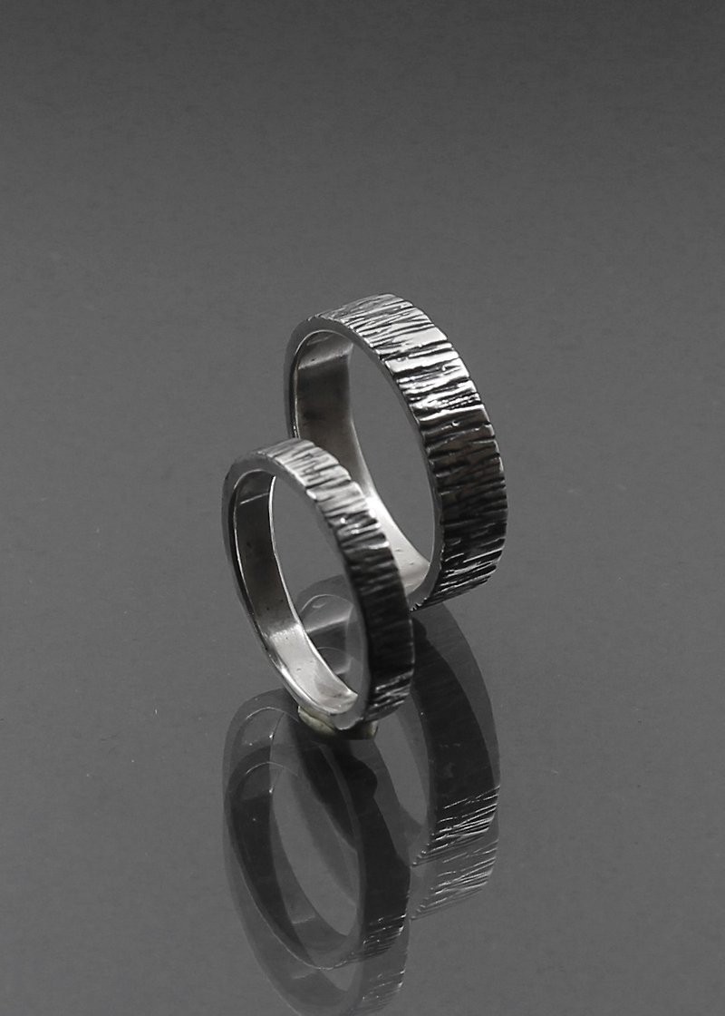 -Memory-Pair Ring / Ring Ring - Couples' Rings - Sterling Silver Silver
