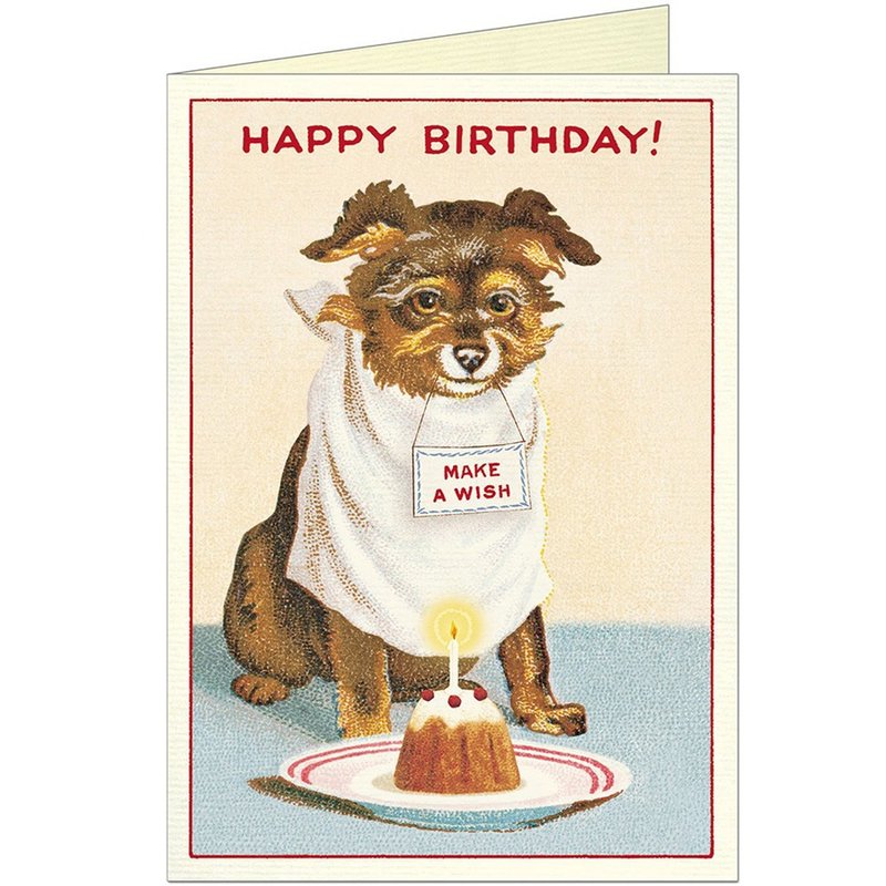 Cavallini & Co.  GREETING CARD 生日卡(大)_狗狗吹蠟燭 - 卡片/明信片 - 紙 多色