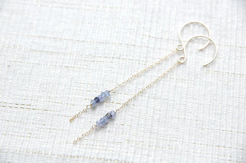 Blue stone earrings (14 gold gf) - Earrings & Clip-ons - Gemstone Blue