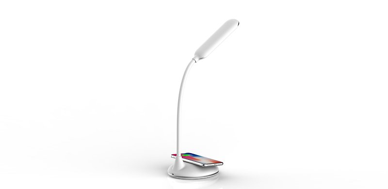 ワイヤレス充電LED小型テーブルランプ - 照明・ランプ - プラスチック ホワイト