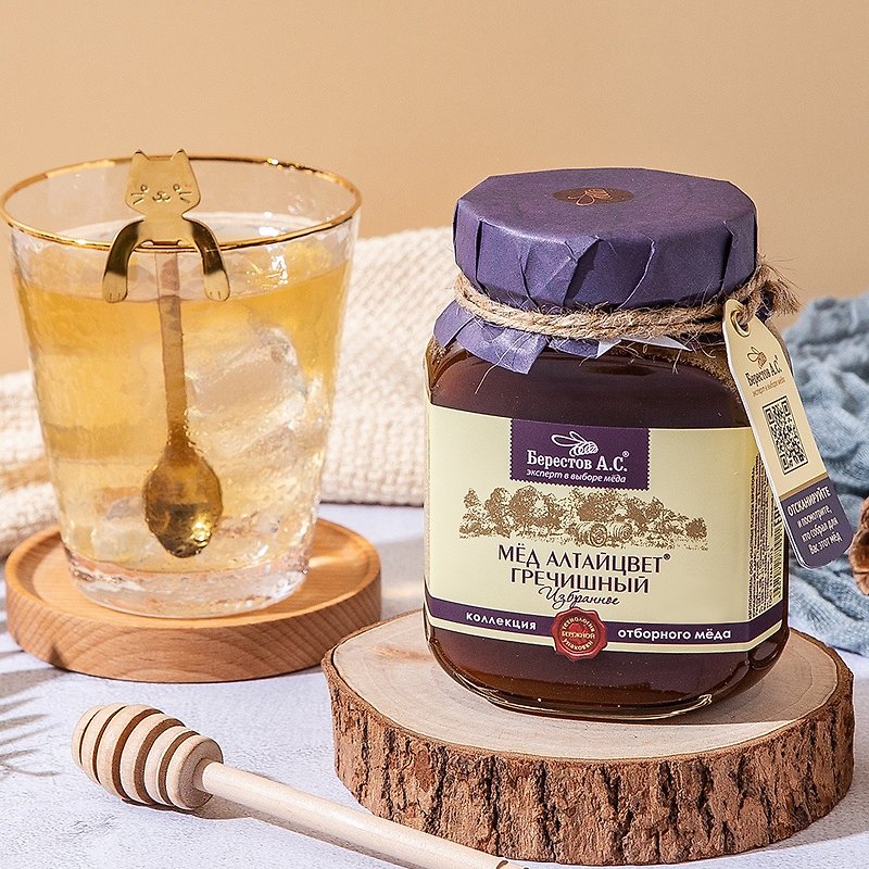 【Limited】Buckwheat Raw Honey 500g - Honey & Brown Sugar - Glass Brown