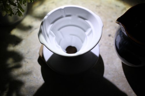 自然釉文創工作室 【母親節禮物】純白 迷宮濾杯 單人用00號咖啡濾杯 臺灣綠工藝