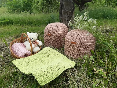 Stylish outdoor ottoman pouf Handmade stuffed patio pouf - Shop  Rufiki-Masters Chairs & Sofas - Pinkoi