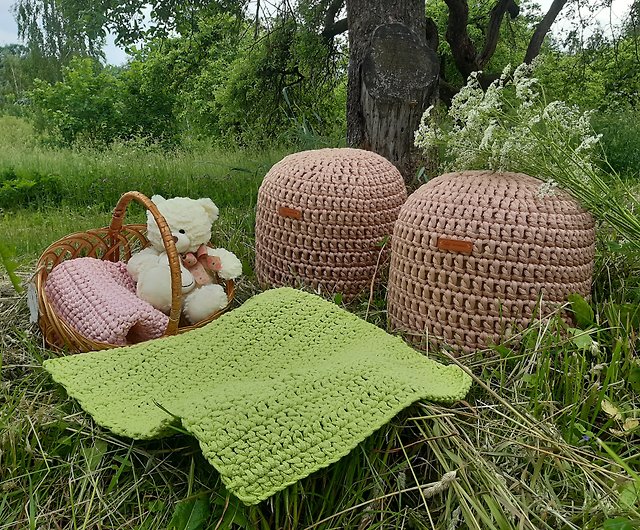 Rectangular outdoor ottoman pouf Handmade stuffed patio pouf - Shop  Rufiki-Masters Chairs & Sofas - Pinkoi