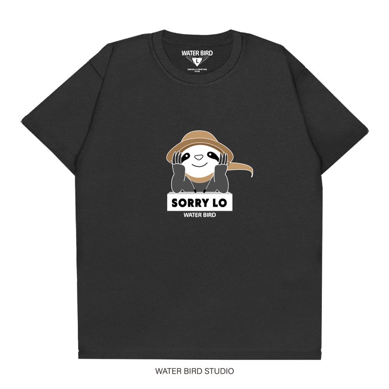 SORRY LO - T-Shirt - 男 T 恤 - 棉．麻 黑色