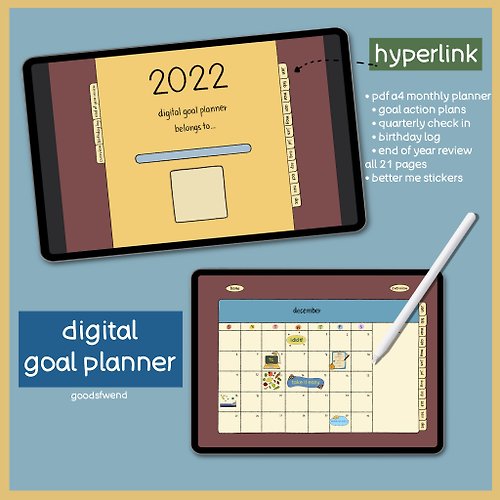goodsfwend digital goal planner with better me sticker set