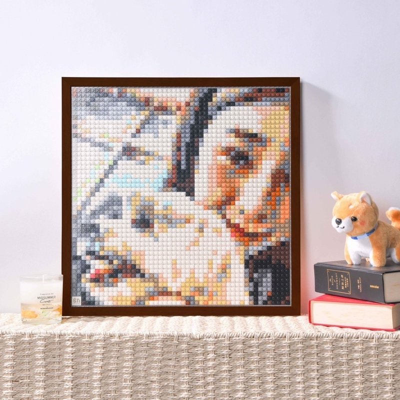 【Customized DIY】BrickNet Studios - Standard Size + High Quality Wooden Frame - Customized Portraits - Plastic Multicolor