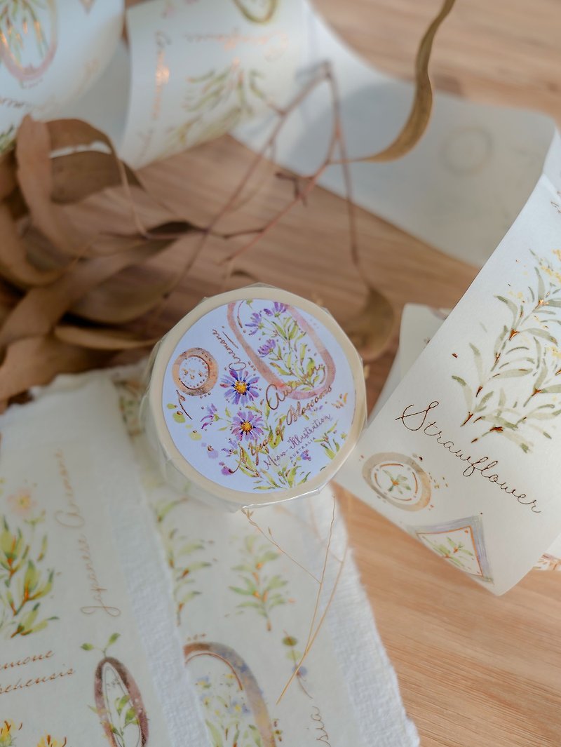 A Year of Blossom【Autumn】Wash-tape with Bronze Gold Foil - Washi Tape - Paper 