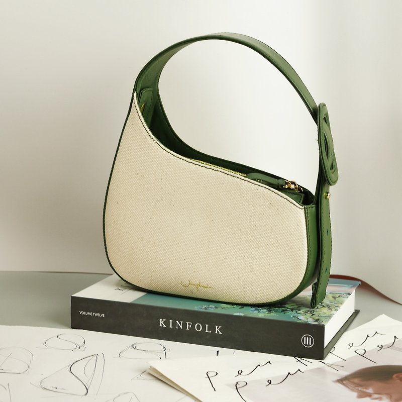 KissMe Half-moon Shoulder Bag in Matcha Green - Handbags & Totes - Genuine Leather Green