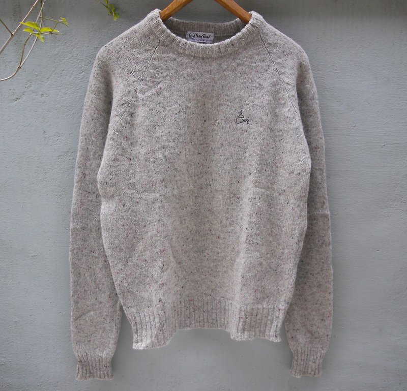 FOAKヴィンテージ純粋ウールセーター刺繍緻密な小管（予約） - ニット・セーター メンズ - ウール ホワイト