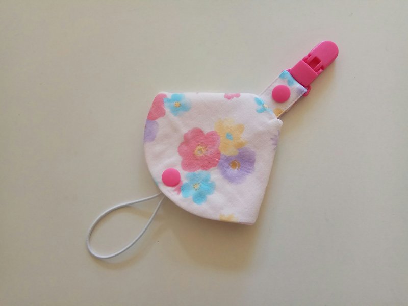 Watercolor flower two-in-one pacifier clip < pacifier dust bag + pacifier clip> dual function - Baby Gift Sets - Cotton & Hemp Green