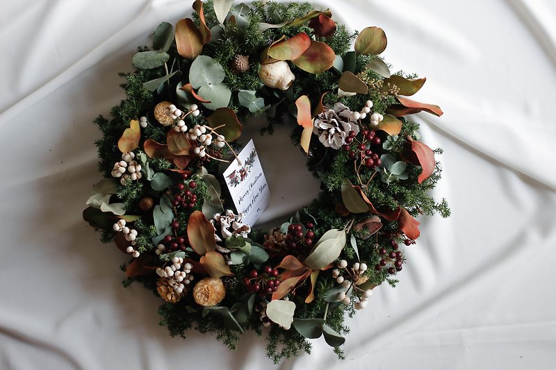 【Christmas Course】Classic Christmas Wreath 30cm - Plants & Floral Arrangement - Plants & Flowers 