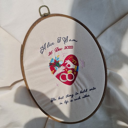 Bold Stitcher Wedding Day - Personalized Embroidery Art Gift